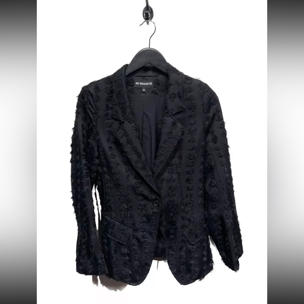 ANN DEMEULEMEESTER black polka dot blazer xs